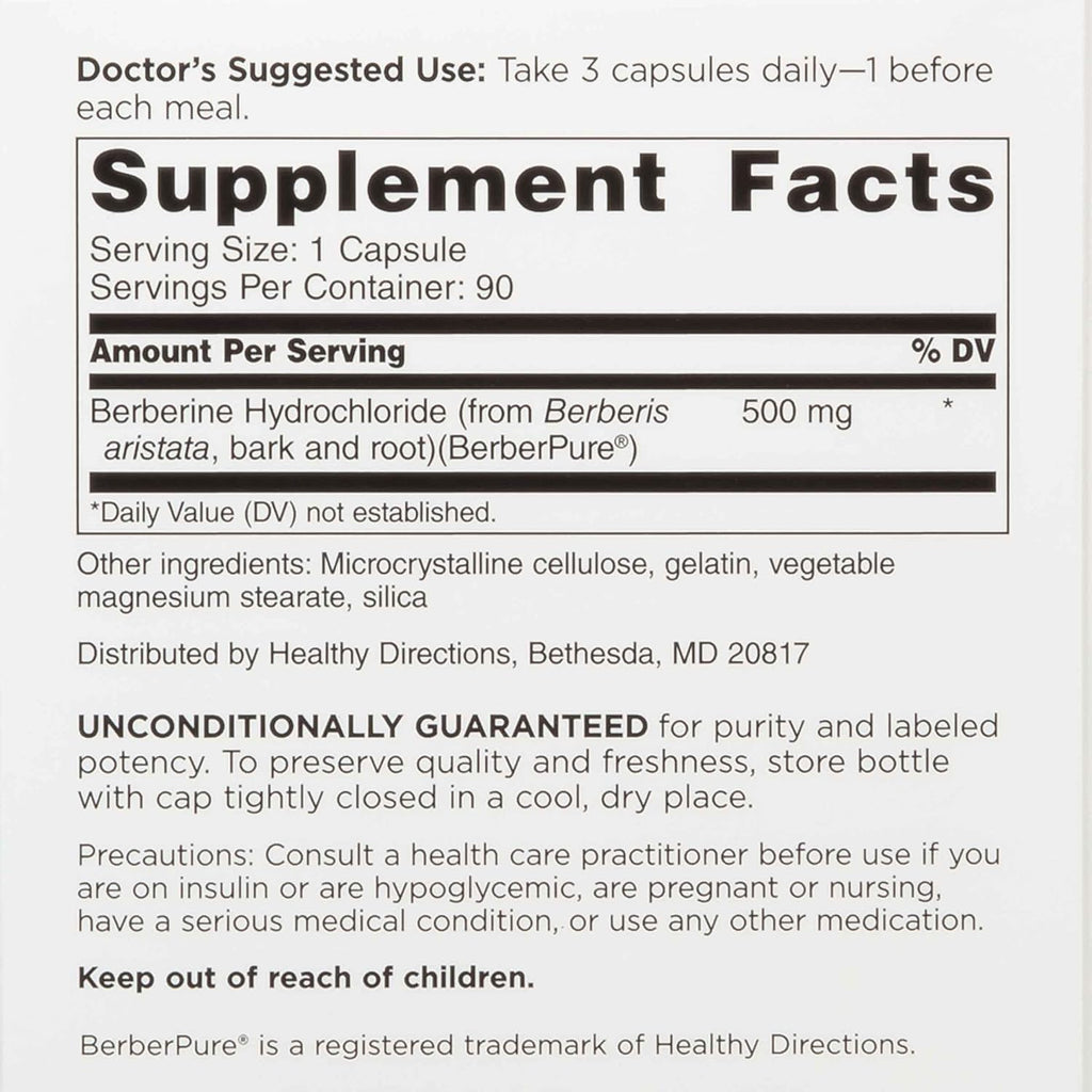 DOCTORS' PREFERRED Berberina Clinical Grade - 90 Cápsulas
