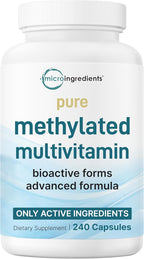 Micro Ingredients Multivitamínico Metilado Puro - 240 Cápsulas | Fórmula 19 en 1 con Vitaminas y Minerales