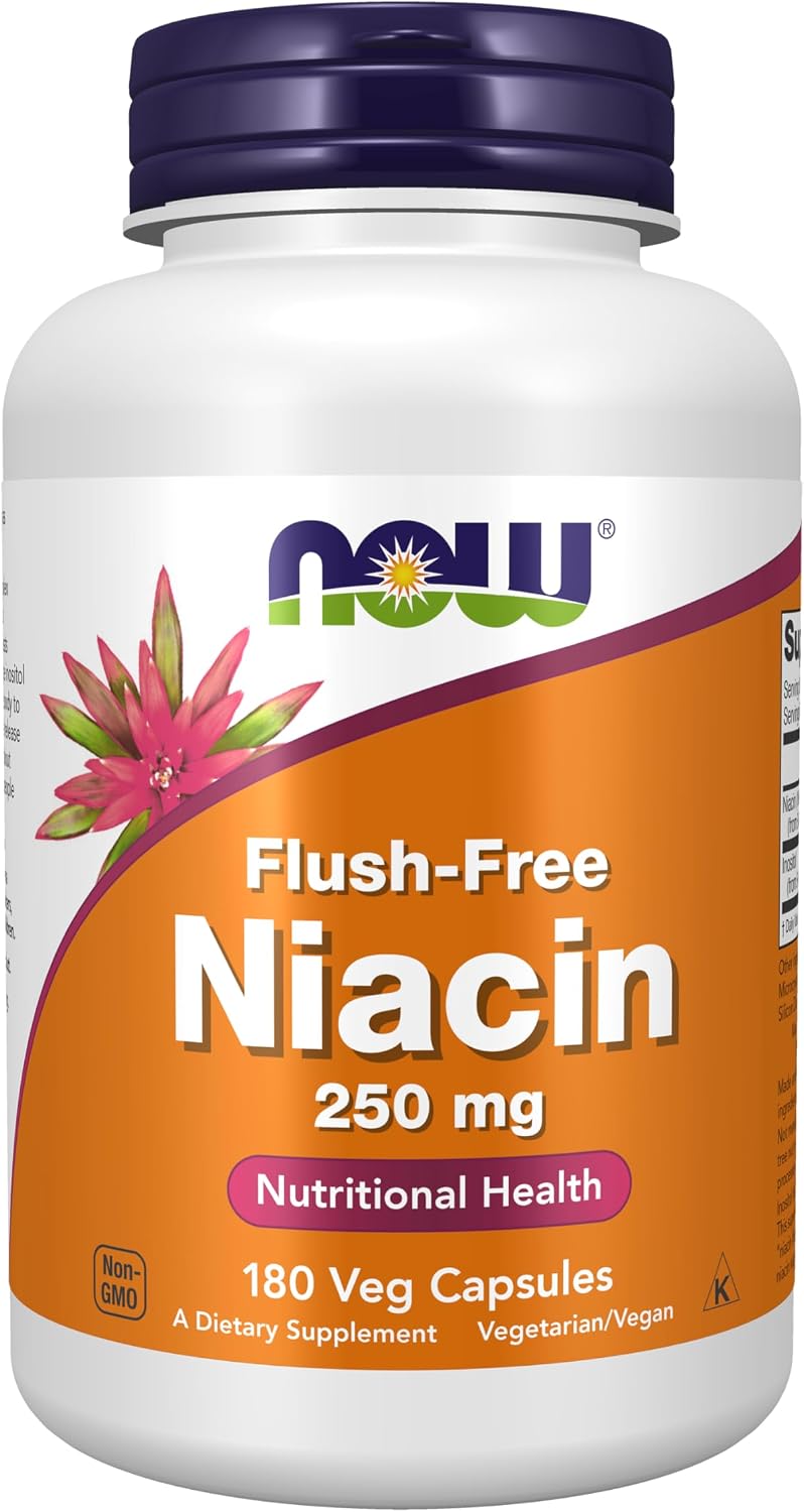 Niacina (Vitamina B3) 250 mg Flush-Free - 90 Cápsulas Veganas - NOW Foods