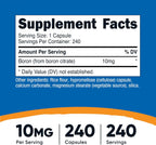 Nutricost Cápsulas de Boro 10mg, 240 Cápsulas Vegetarianas, Sin Gluten y No GMO