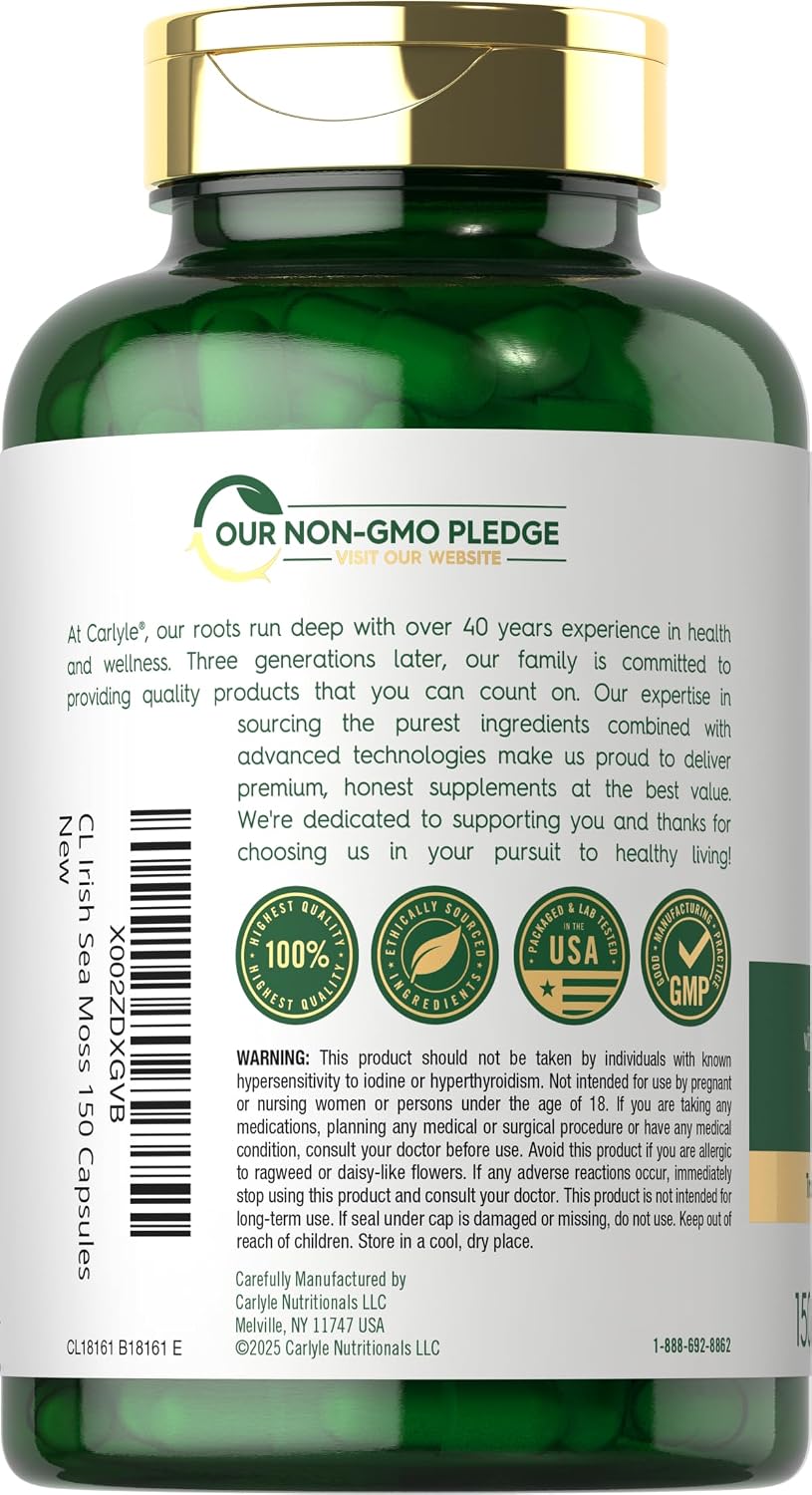Carlyle Irish Sea Moss Cápsulas - 150 uds - Complejo Herbal