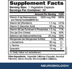 Neurobiologix Glutathione Ultra, Complejo Antioxidante con L-Glutation, Vitaminas y Minerales, 60 Cápsulas Vegetarianas