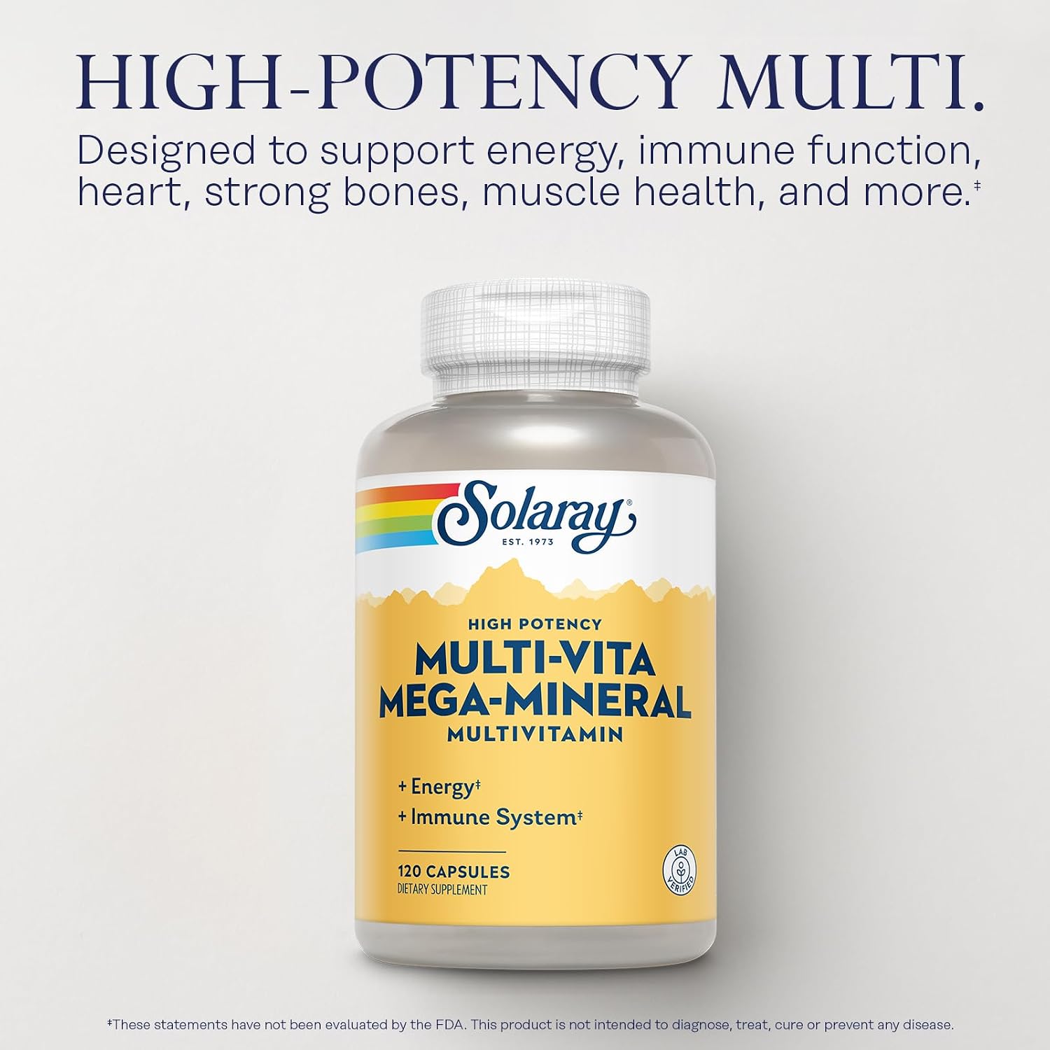 SOLARAY Multi-Vita Mega-Mineral Multivitamin for Men and Women, 120 Capsules
