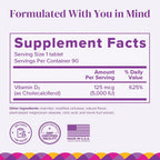 BariMelts Vitamina D3 5000 IU, 90 Tabletas de Disolución Rápida con Sabor Natural a Manzana