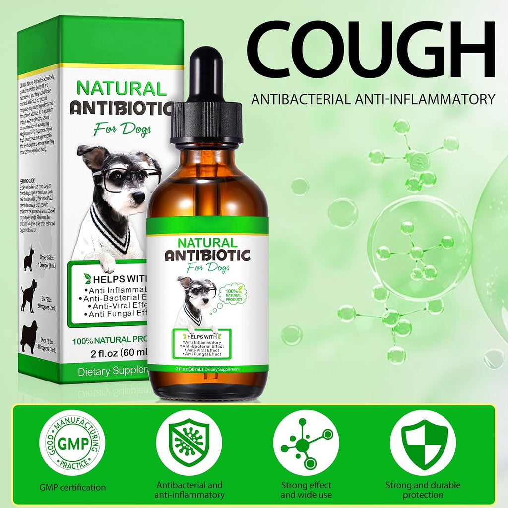 Natural Antibiotics for Dogs, Dog Antibiotics Supports Dog Allergy and Itch Relief, Dog Multivitamin, Pet Antibiotics, for All Breeds 118 ml