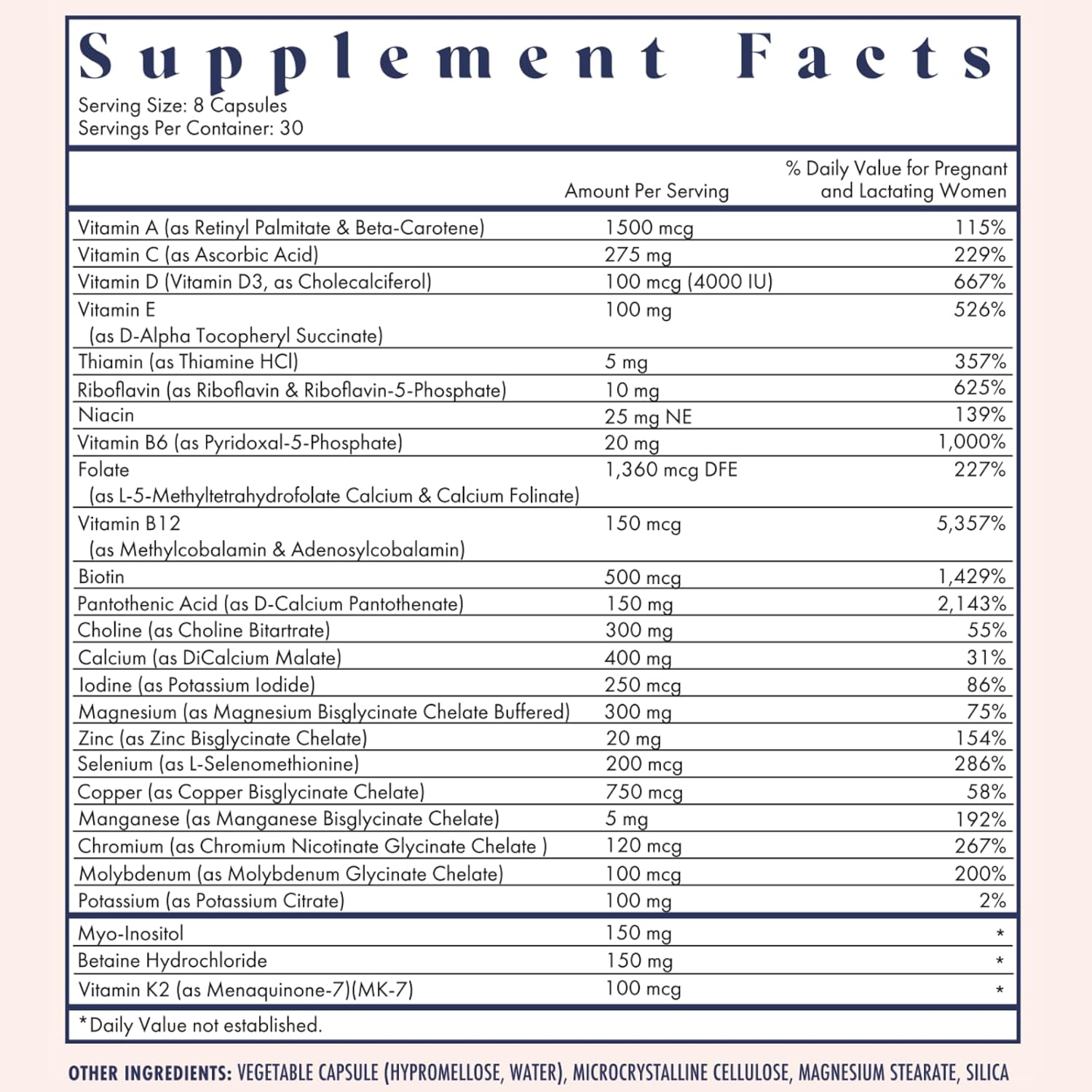 FullWell Women's Prenatal Multivitamin con Esencia de Limón - 240 Cápsulas (30 Dosis)