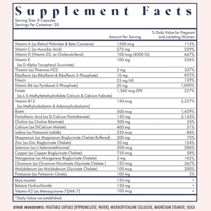 FullWell Women's Prenatal Multivitamin con Esencia de Limón - 240 Cápsulas (30 Dosis) – Image 2