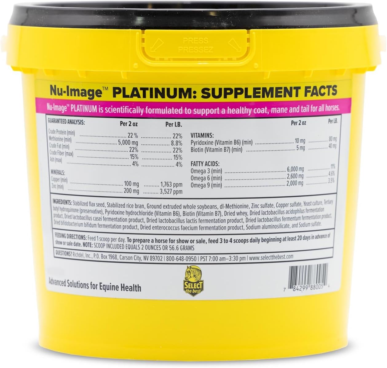 Select the Best Platinum Nu-Image 5LB - Suplemento Equino Completo
