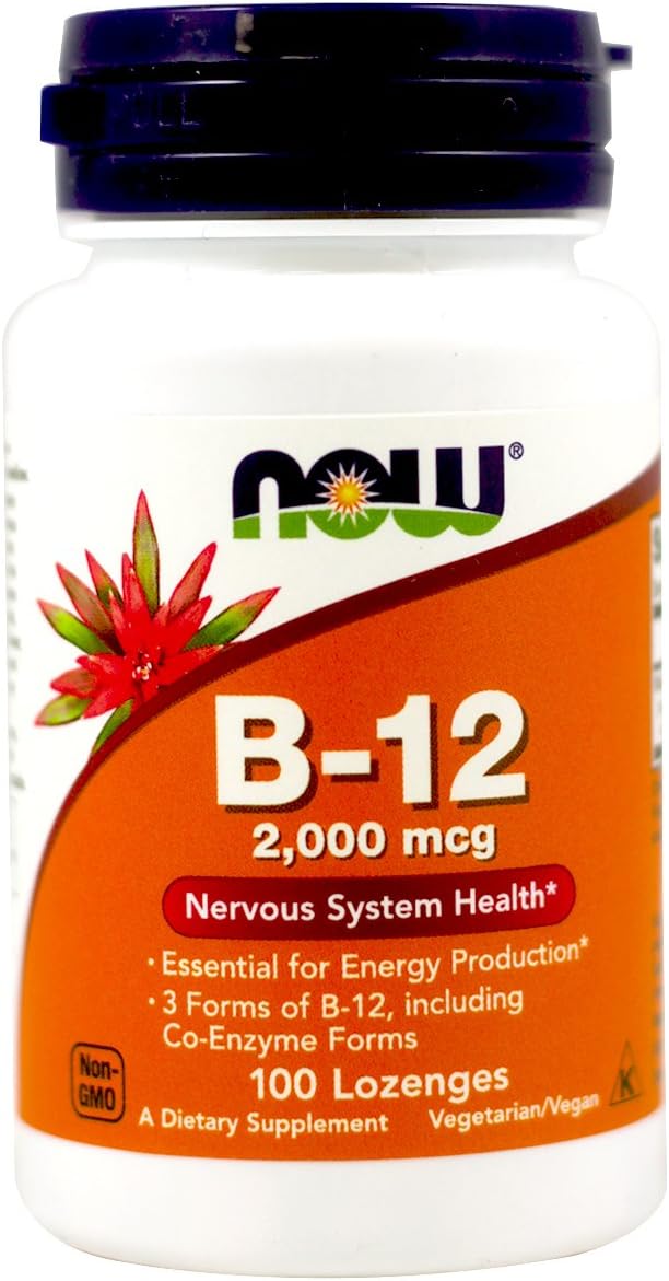 NOW Foods Vitamina B-12 2000 mcg, 100 comprimidos (Envase de 2)