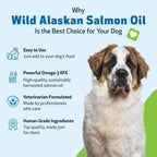 Pet Wellbeing Aceite de Salmón Salvaje de Alaska para Perros - Omega 3 EPA y DHA - 473 ml con Dosificador