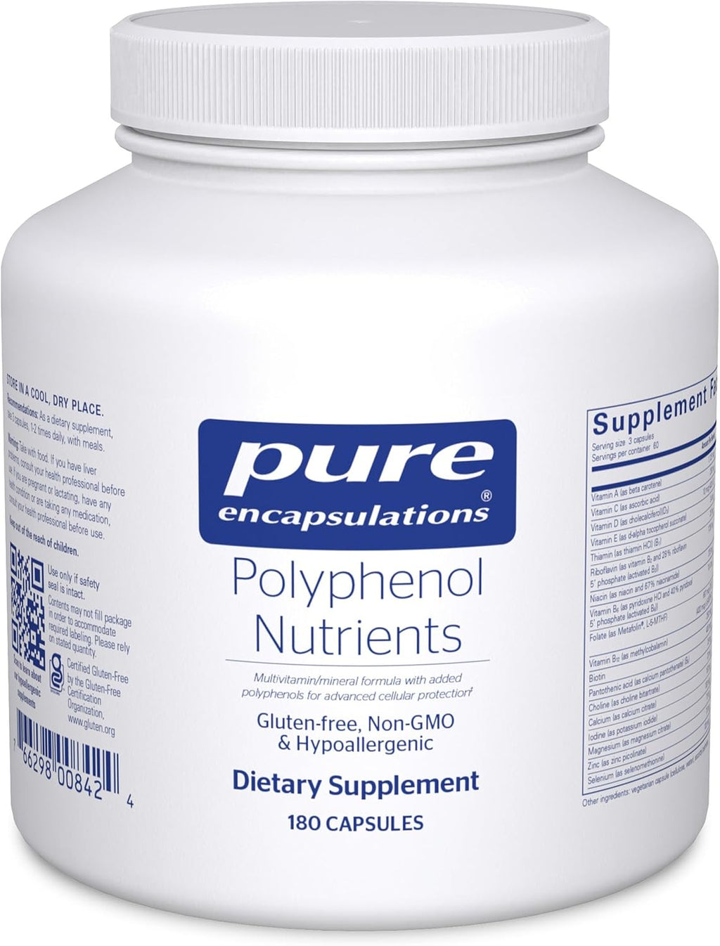 Pure Encapsulations Polyphenol Nutrients – Complejo Multivitamínico y Mineral con Polifenoles, 180 Cápsulas