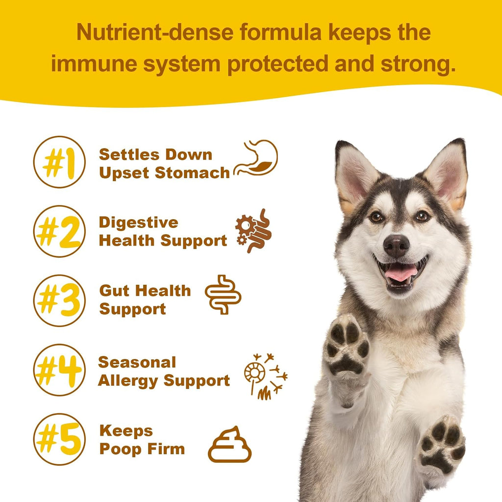 Probióticos Vet Strength para Perros - Alivio Digestivo e Inmunitario - Sabor Calabaza, 90 Masticables