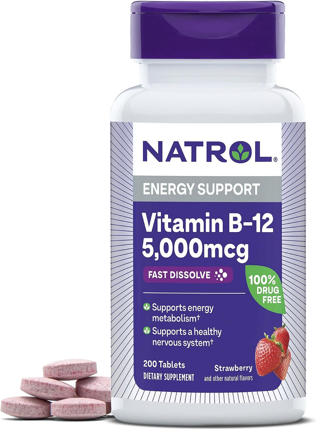 Natrol Vitamin B12 5000 mcg Fast Dissolve Tablets, 100 Count