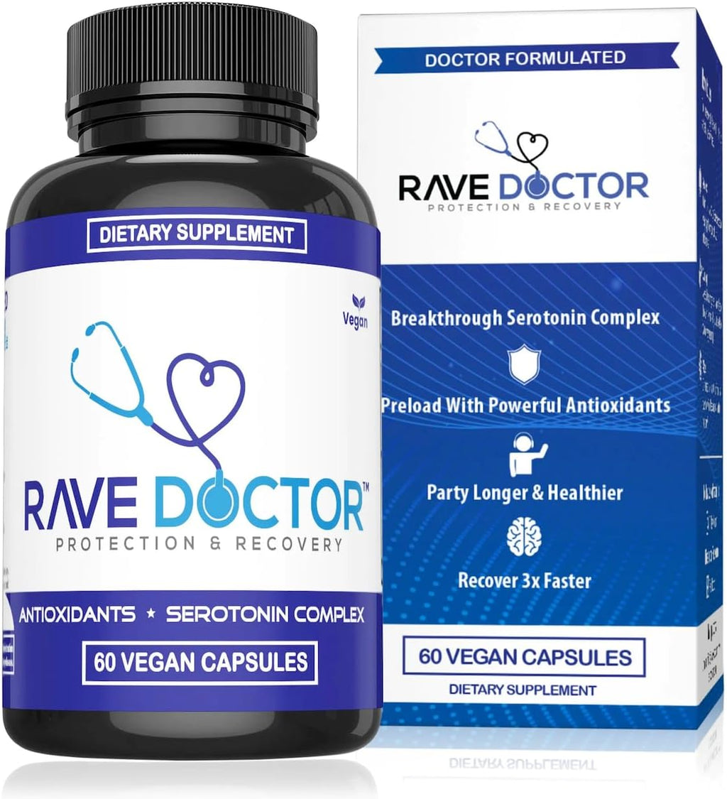 Rave Doctor 5 HTP Supplement – Complemento Alimenticio con 5-HTP, Vitaminas y Antioxidantes (Vegano)