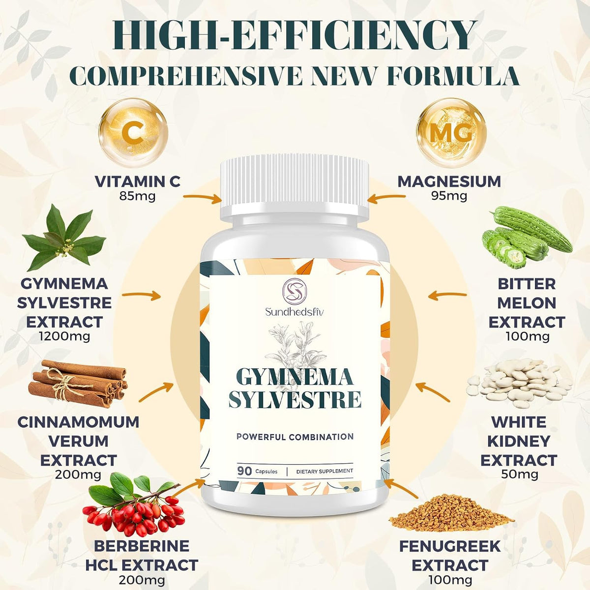Sundhedsliv 16 en 1 Gymnema Sylvestre con – Canela y Melón Amargo : Especias y frutas valoradas por sus – Image 3