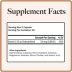 Utzy Naturals Vitamina D3 5000 UI | Colecalciferol | 60 Cápsulas