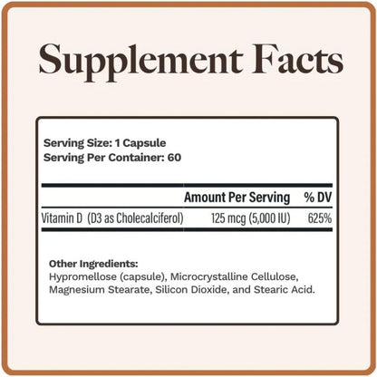 Utzy Naturals Vitamina D3 5000 UI | – Mantenimiento de huesos y dientes: Ayuda a mantener los huesos y los dientes – Image 2