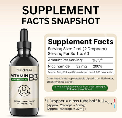 Vitamina B3 Líquida (Niacinamida) - Sin Flush - 4 oz (120 ml) – Image 5