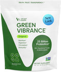 Vibrant Health Green Vibrance - 65 Superalimentos Vegetales, 25 Mil Millones de Probióticos, Fibra, Adaptógenos y Enzimas, 83 Raciones