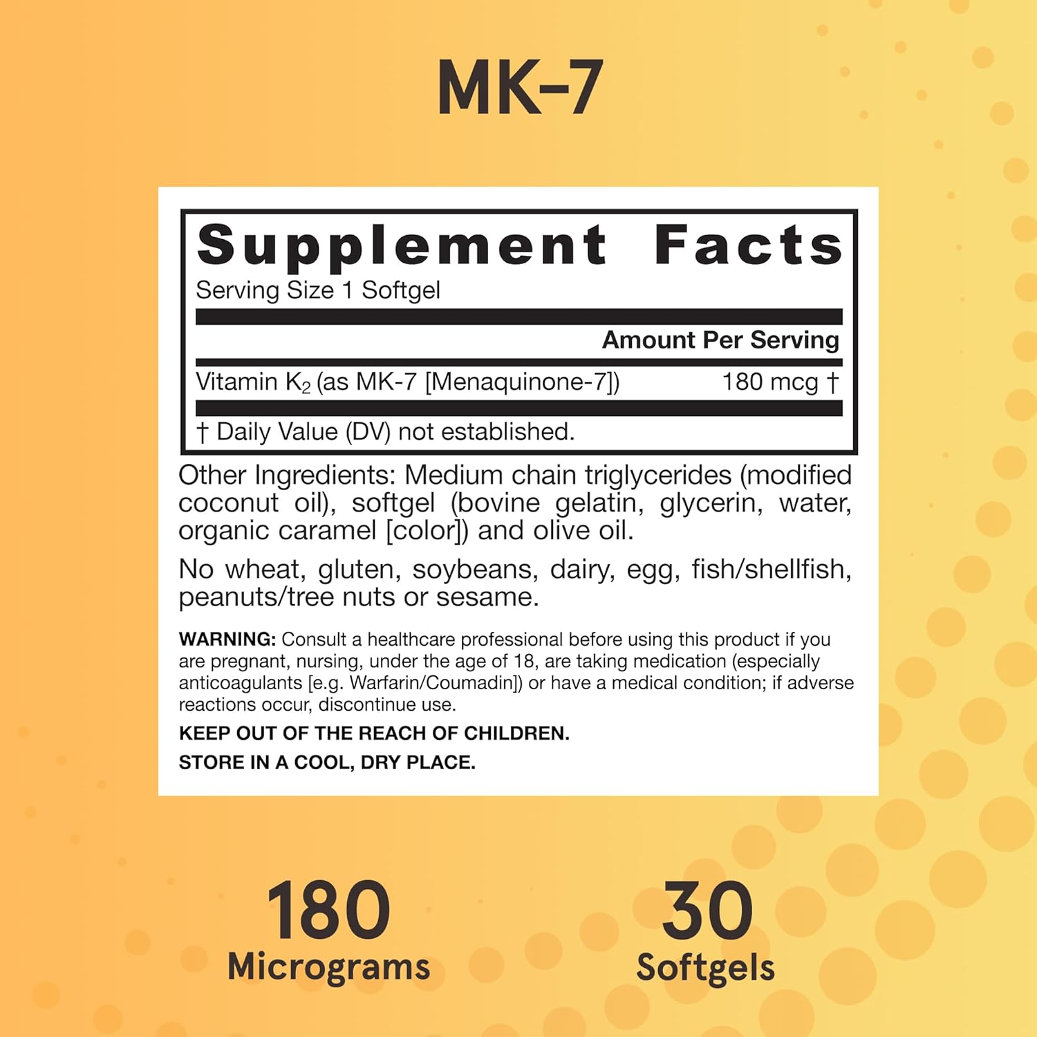 Jarrow Formulas MK-7 - Vitamina K2 (90 mcg) - 30 Cápsulas Blandas - Para la Salud Ósea y Cardiovascular