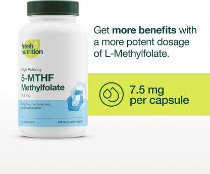 Fresh Nutrition L-Metilfolato 7.5 mg – – Aquellos que necesiten mantener niveles de energía y estado de ánimo – Image 3