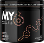 Myelin-6 Drink Mix - Suplemento para la concentración y salud cerebral con AlphaSize, L-Theanine, Teacrine, sabor naranja mandarina, 30 días