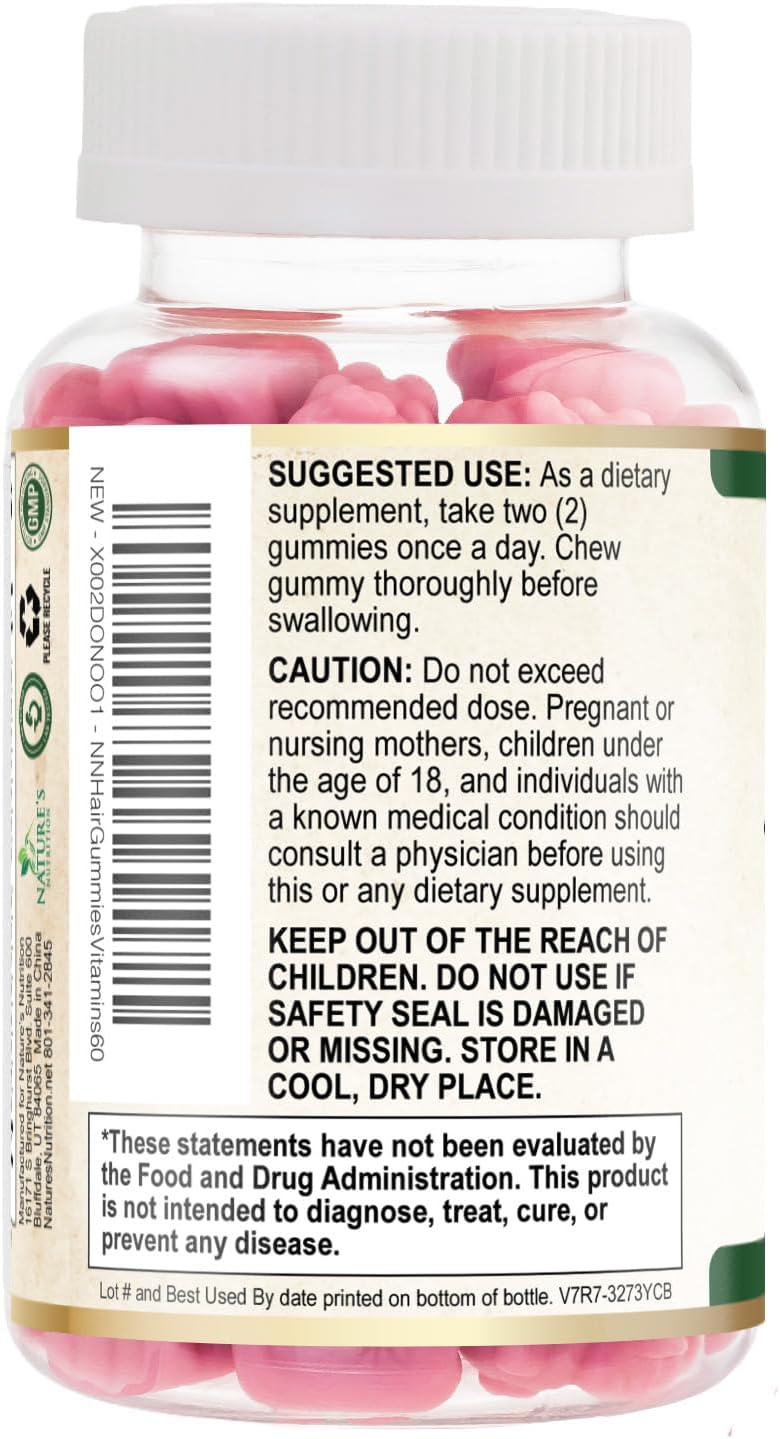 Gominolas de Biotina 5000 mcg con Vitaminas E y C - Nature's Nutrition