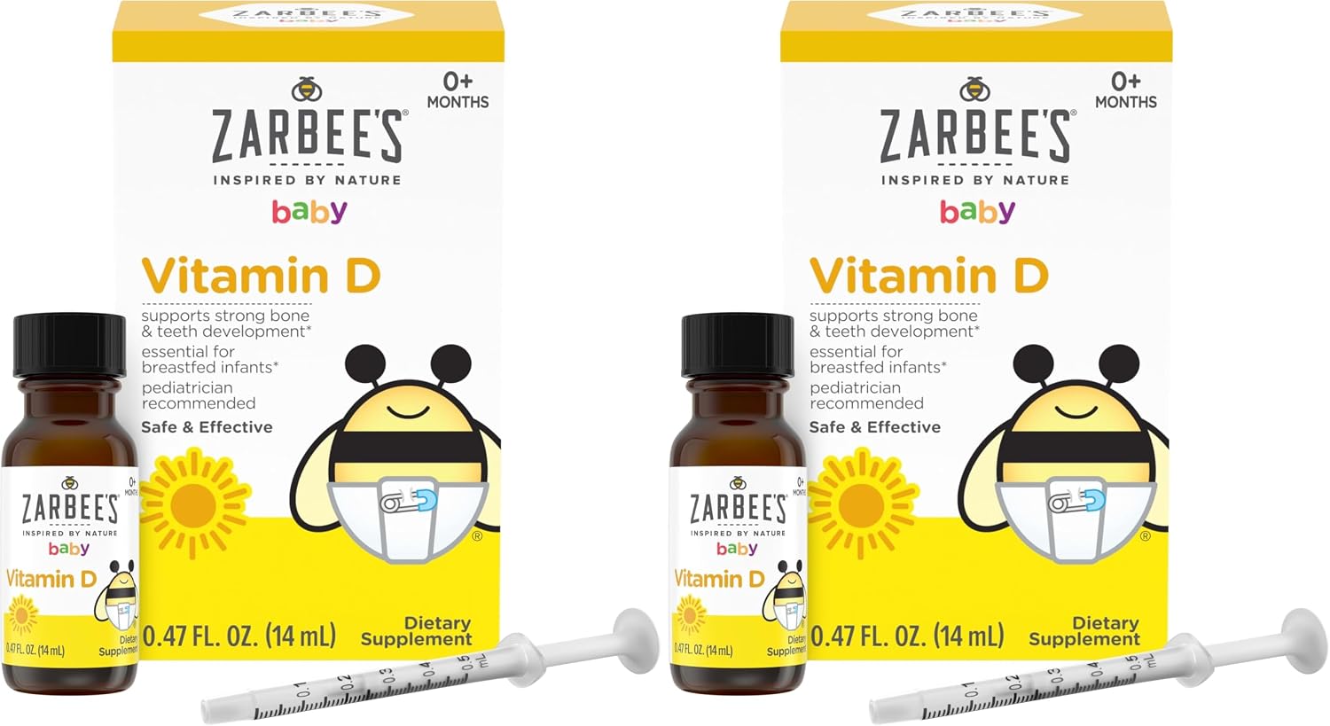 Zarbee's Gotas de Vitamina D para Bebés, 400 UI (10 mcg), 14 ml