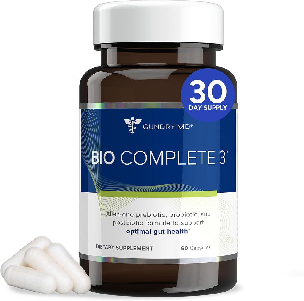 Gundry MD® Bio Complete 3 - Prebiótico, Probiótico, Postbiótico para la Salud Intestinal (Pack 90 Días)