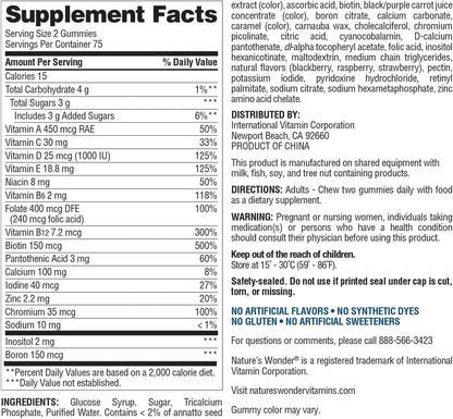 Nature's Wonder Women's Multivitamin Gummies – Vitamina A: Contribuye al mantenimiento de la visión normal y al – Image 6