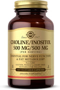 Solgar Choline and Inositol 500 mg/500 mg, 100 Vegetable Capsules
