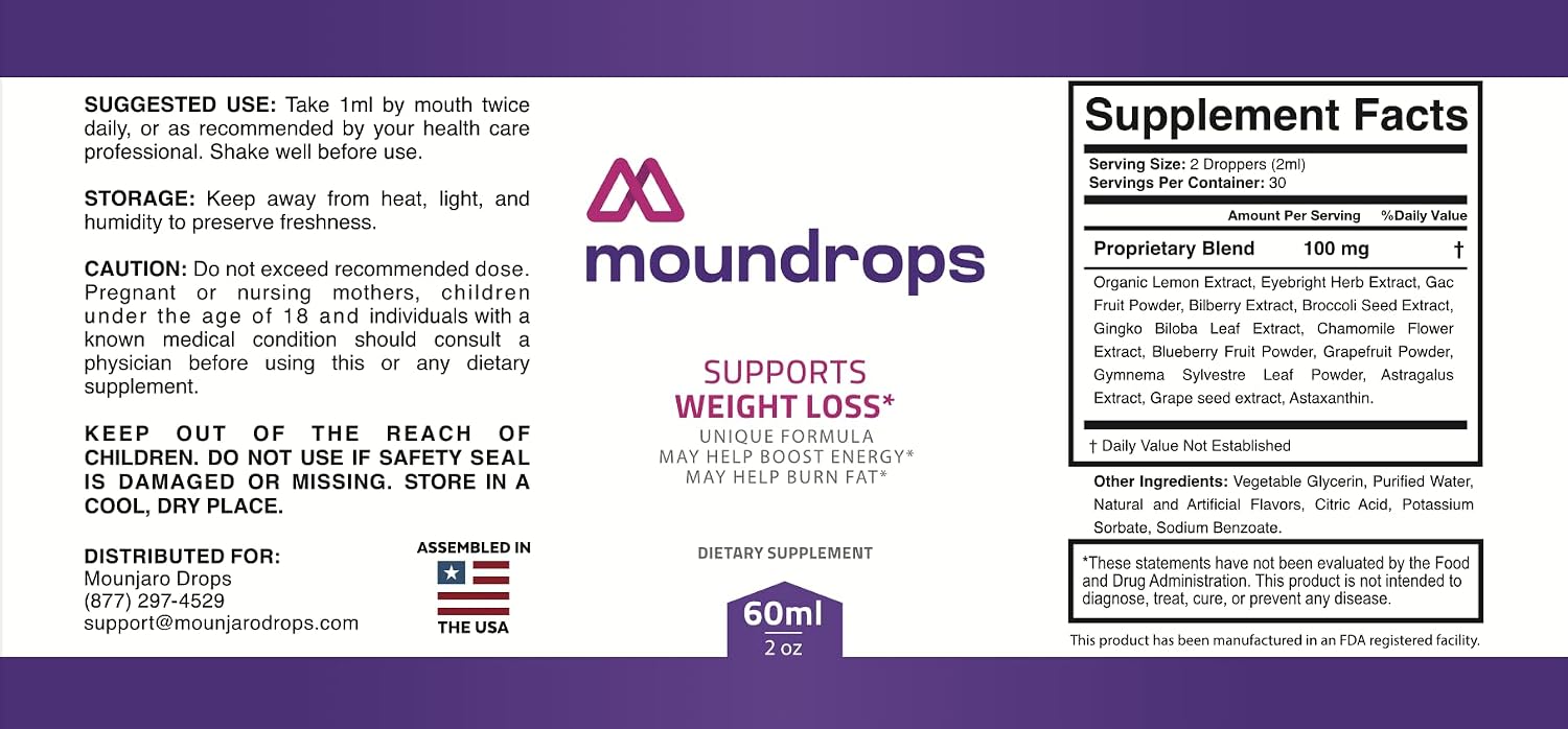 Moundrops - Suplemento Líquido Natural para Energía y Vitalidad (90 Dosis)