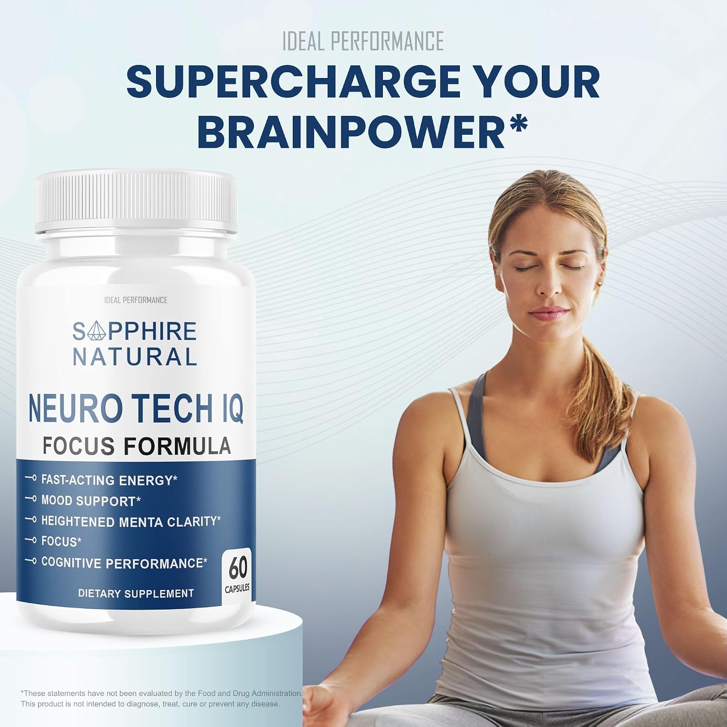 (3 Pack) Neuro Tech IQ Brain Supplement Neurotech Iq Focus Formula Pills (180 Capsules)