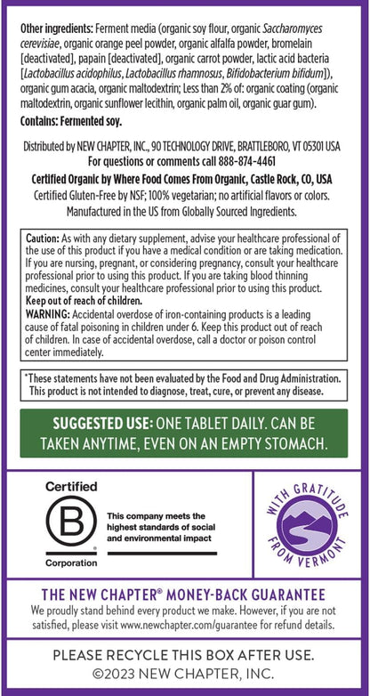 New Chapter Every Woman's One Daily Multivitamínico - 72 Comprimidos – Image 7
