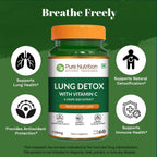 Pure Nutrition Lung Health Supplement | 60 Cápsulas | Fórmula Herbal de Apoyo Pulmonar con Quercetina, Vitamina C, Ortiga, Vasaka, Loto, Regaliz y Jengibre