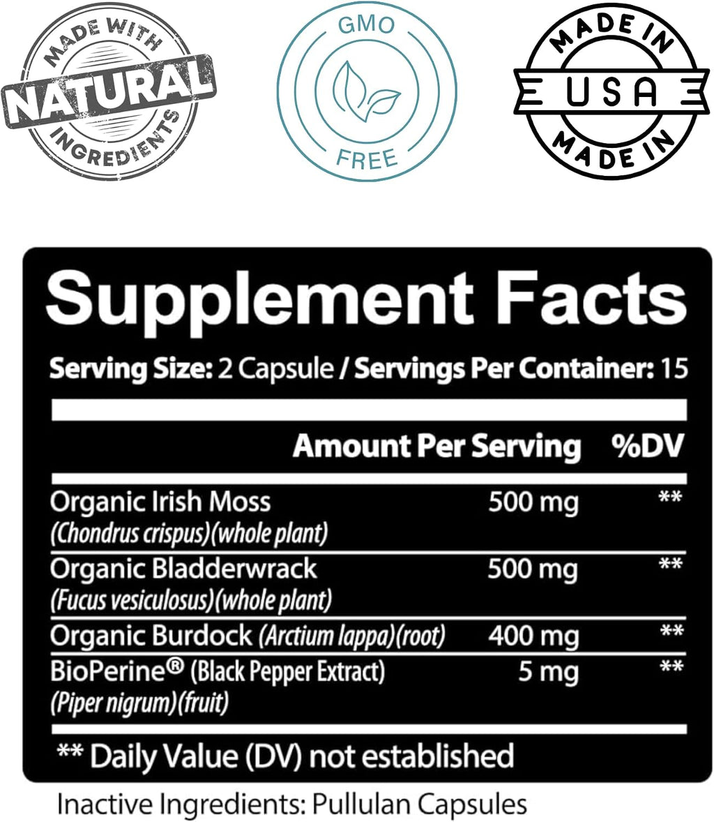 Kaya Naturals Sea Moss - Suplemento de Movilidad para Hombres y Mujeres, 30 Cápsulas