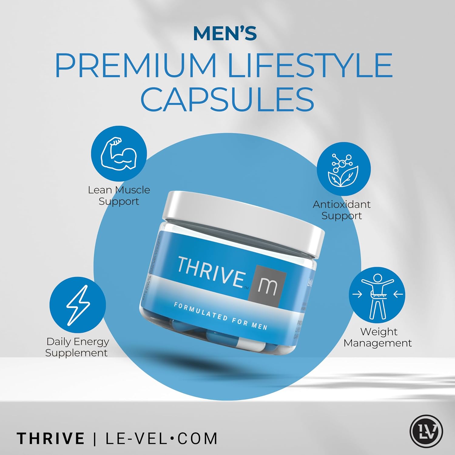 Le-Vel Thrive M Cápsulas Premium para Hombres - 60 Servicios