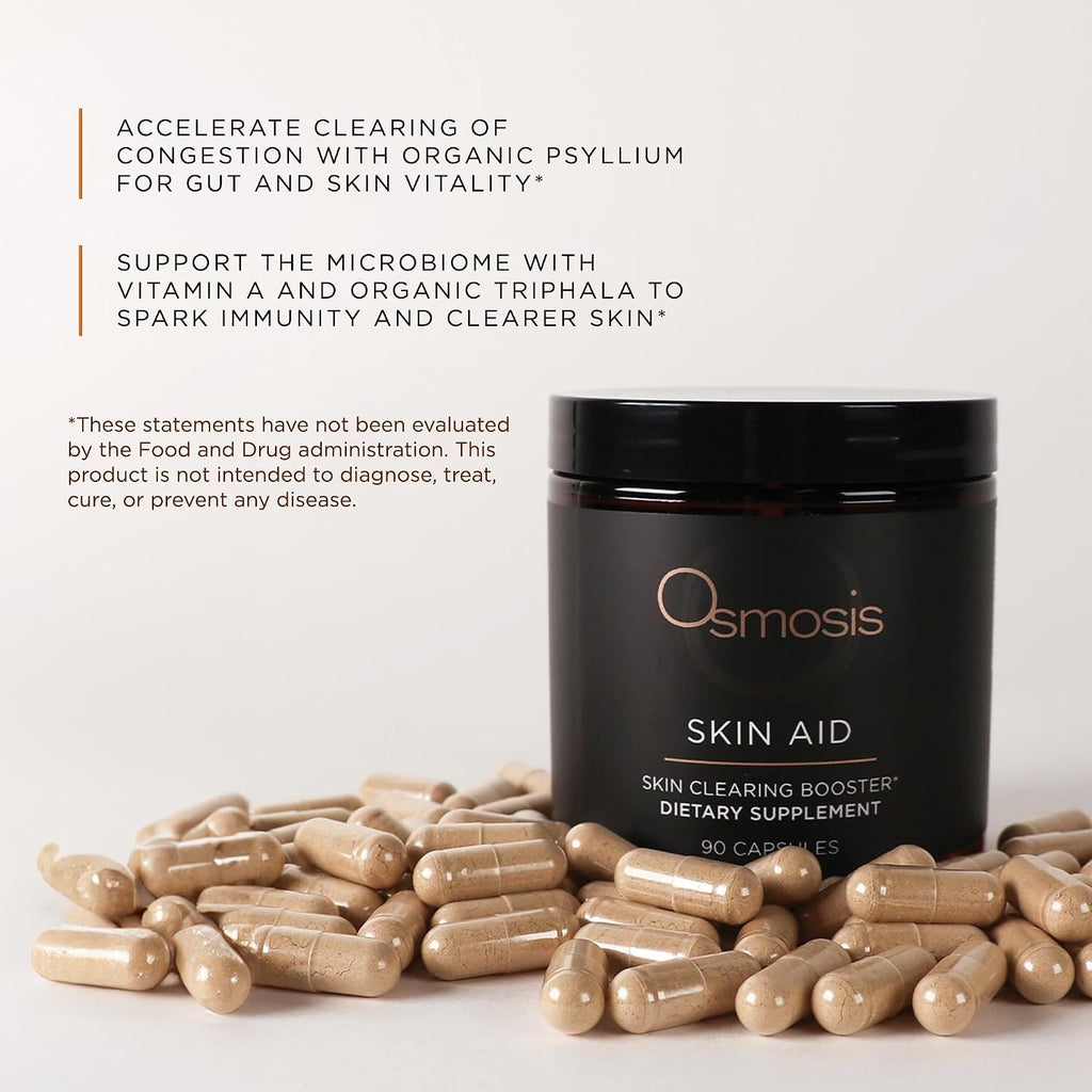 OSMOSIS Skin Aid, Microbioma y Vitamina A, Piel Propensa a Imperfecciones, 90 Cápsulas