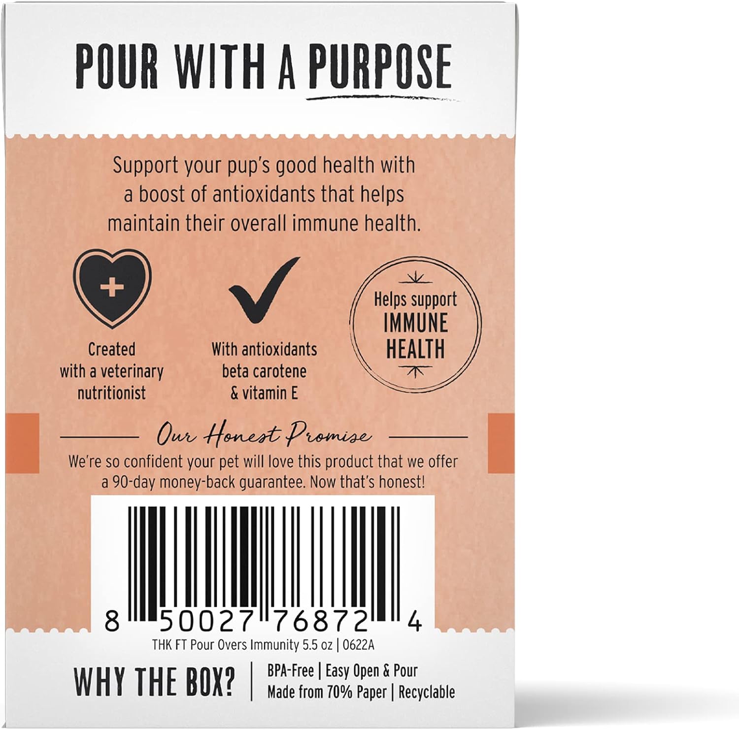 The Honest Kitchen Human Grade Functional Pour Overs: Apoyo Inmunológico - Estofado de Ternera, Complemento para Perros, 5.5 oz (Pack de 12)