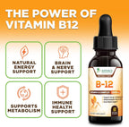Vitamina B12 en Gotas - Metilcobalamina 1200 mcg - Complejo B Super B - Sabor Frambuesa - 60 ml