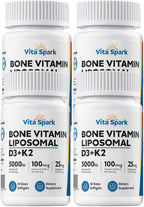 Vita Spark Vitamina D3 K2 Liposomal con Magnesio - 5000 UI D3, 100 mcg K2 MK-7, 90 Cápsulas Blandas