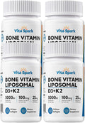Vita Spark Vitamina D3 K2 - Suplemento Liposomal para Huesos, 5000UI D3, 100mcg K2 MK7 y Magnesio | Apoya Huesos, Dientes, Corazón, Inmunidad y Salud Vascular* (120 Mini Softgels)