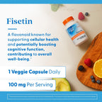 Doctor's Best Fisetin 100 mg – 30 Cápsulas Veganas – Salud Cerebral y Apoyo Antioxidante