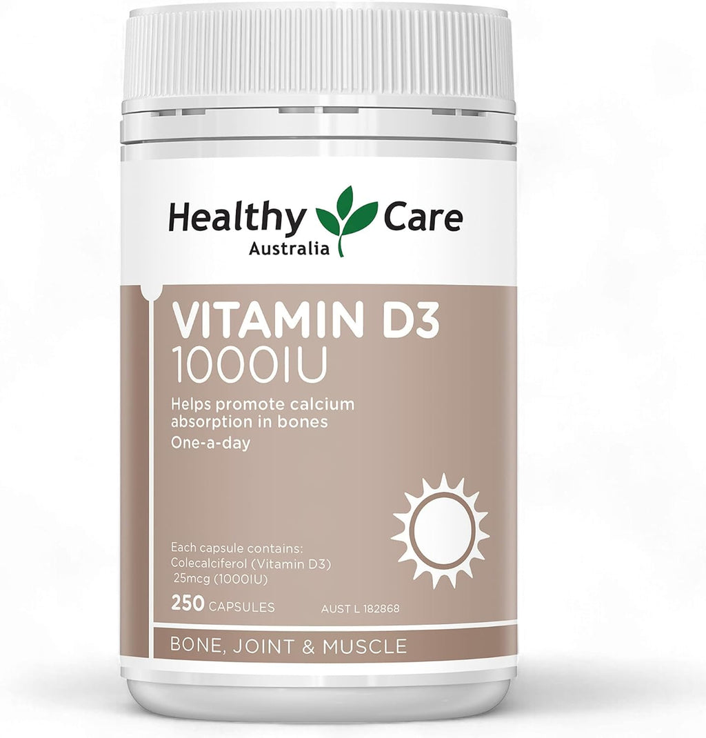 Healthy Care Vitamina D3 1000 UI 250 cápsulas blandas