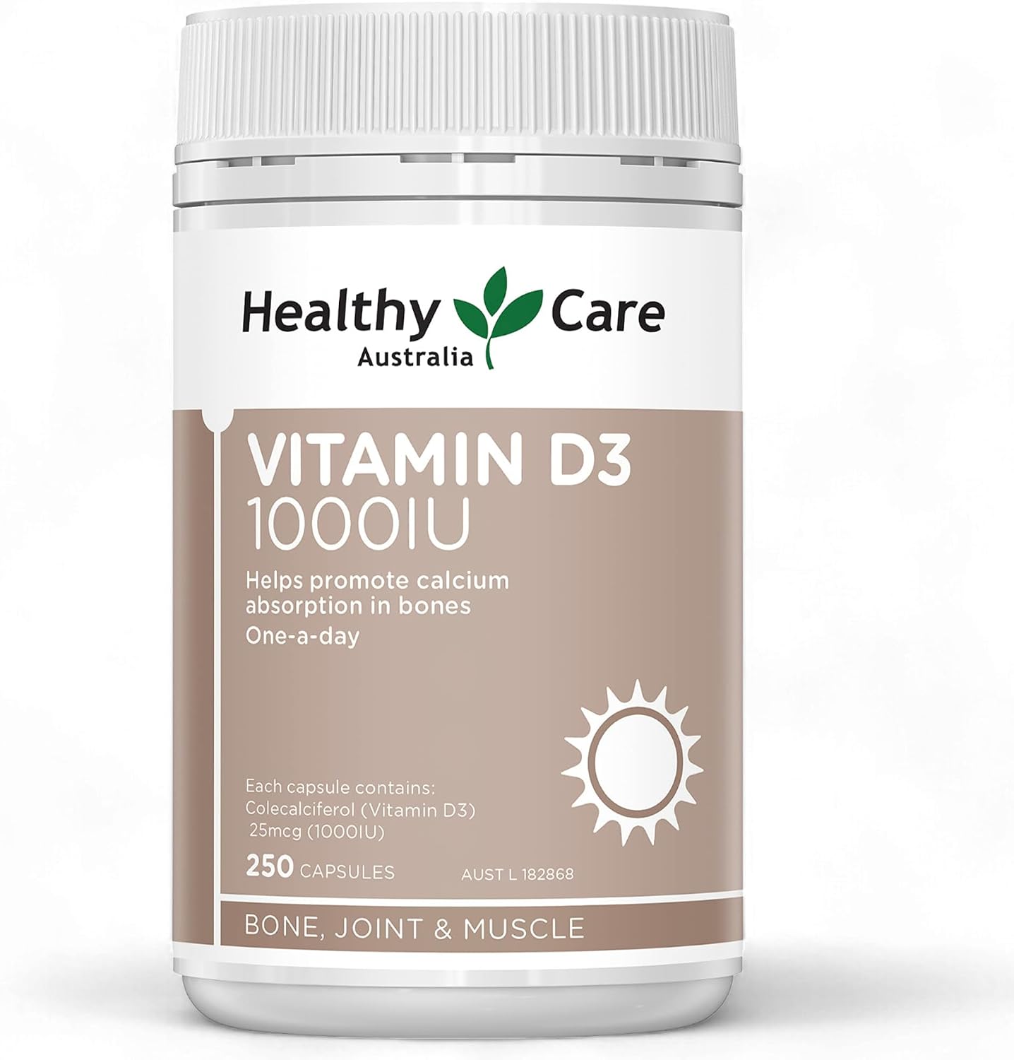 Healthy Care Vitamina D3 1000 UI 250 cápsulas blandas