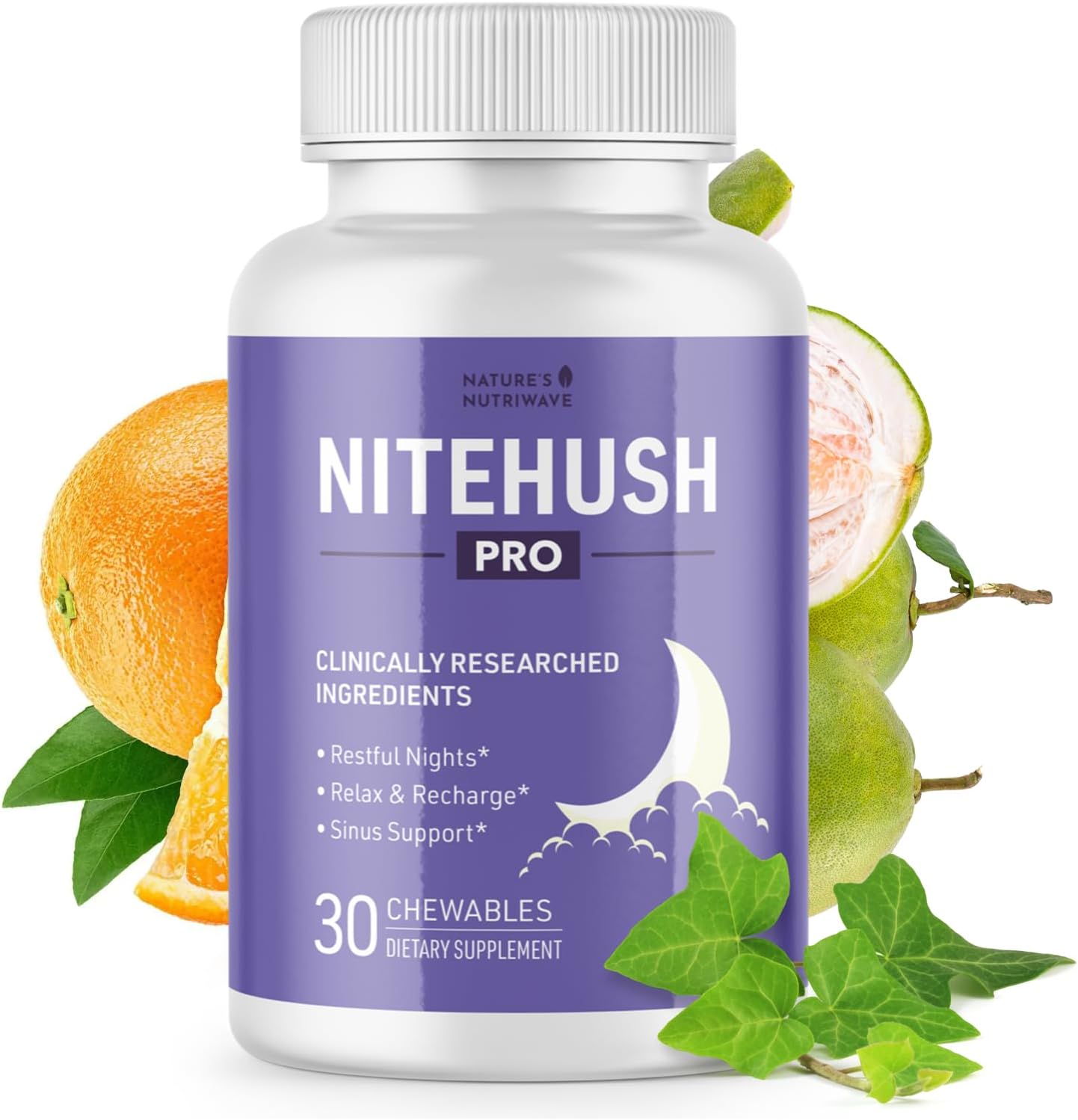 NiteHush Pro – Comprimibles de Extracto de Hiedra y Quercetina – 30 Unidades
