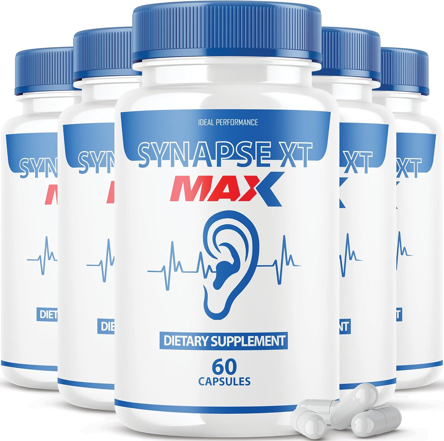 IDEAL PERFORMANCE Synapse XT Max 300 Cápsulas (5 Pack) - Complemento Alimenticio para el Tinnitus