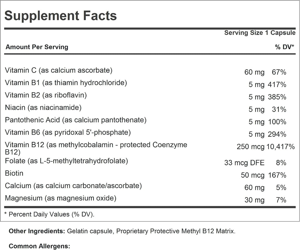 Vitamina B12 250 mcg Metilcobalamina Protegida - 360 Cápsulas