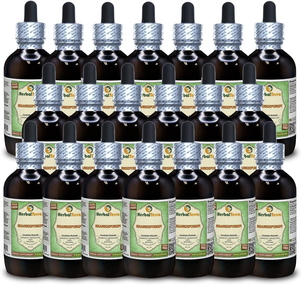Shankhpushpi (Convolvulus Pluricaulis) Dried Whole Herb Alcohol-Free Liquid Extract - 20x4 oz