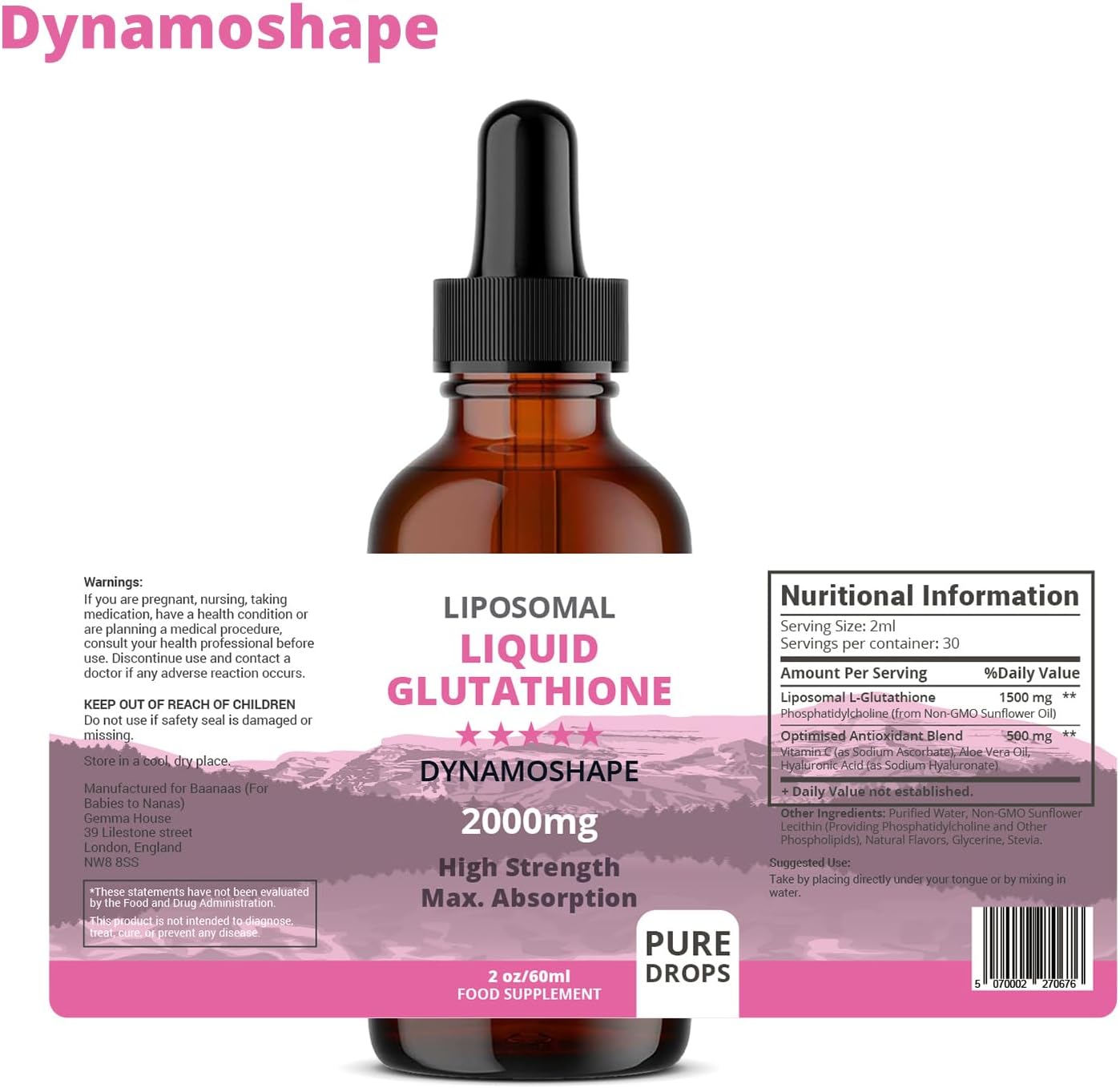 Glutatión Liposomal 2000 mg con Vitamina C - Suplemento Líquido Antioxidante